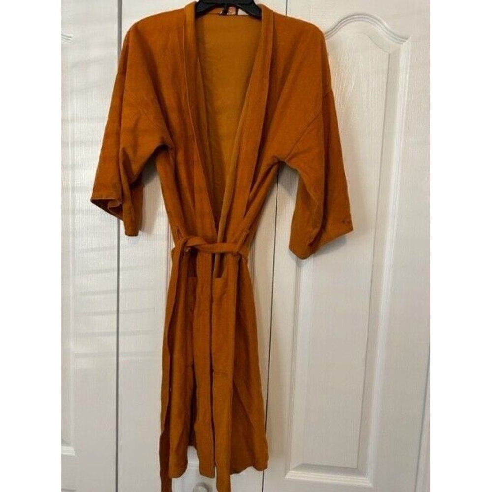 Vintage Kabuki Coat Polyester Robe Corporation Of America Os Rust Burnt Orange